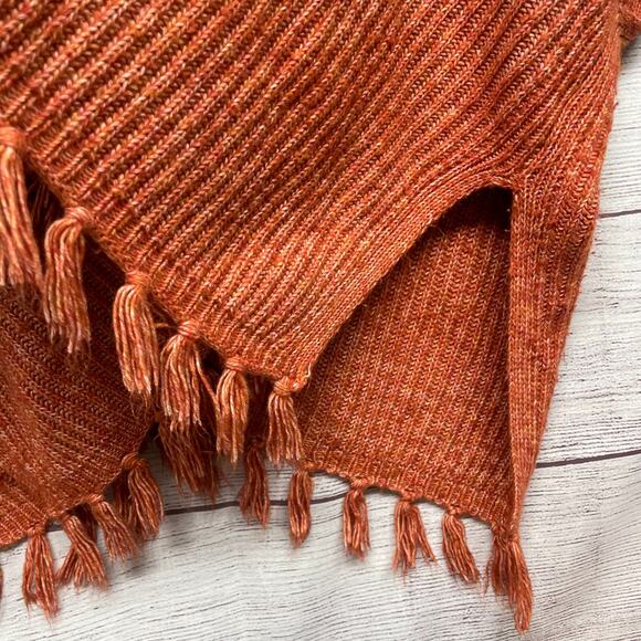 American Eagle Knit Poncho Komono Wrap Shawl Cardigan Sweater Fringe Size OS - Picture 5 of 12